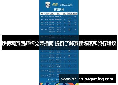 沙特观赛西超杯完整指南 提前了解赛程场馆和旅行建议